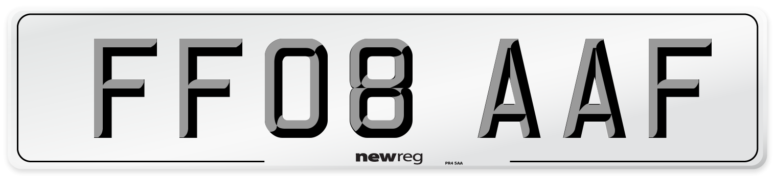 FF08 AAF Number Plate from New Reg